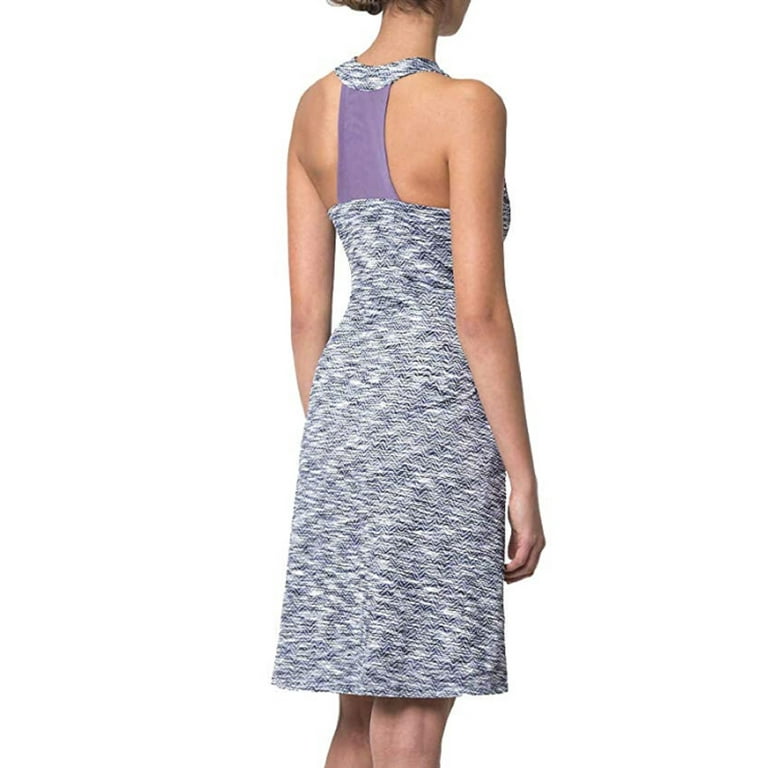 Mondetta Performance Gear MPG Women Sleeveless Travel V- Neck Dress  S/Purple/Grey Combo