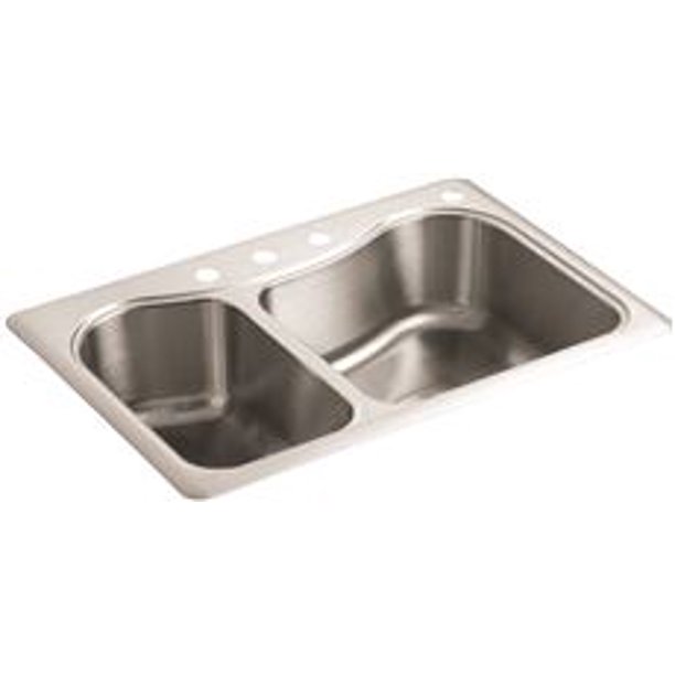 Kohler Staccato TopMount Large/Medium DoubleBowl Kitchen Sink With