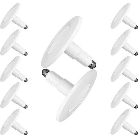 

DTLYH 5/6 Inch LED Adjustable Retrofit Downlight E26 Medium Screw Base 12W (60W Equivalent) 5000K (Daylight) 800 Lumens Dimmable Damp Rated Simple Installation ETL 4-Pack Slope
