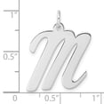 thumbnail image 4 of Auriga 925 Sterling Silver Rhodium-plated Script Letter M Initial Charm for Women (L-27.75 mm, W-20.5 mm), 4 of 6
