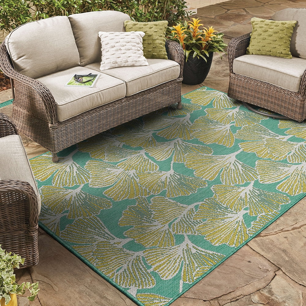 Mohawk Home Jade Butterfly Outdoor Area Rug, Lime Green, 10' x 13'