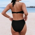 thumbnail image 4 of Itsame Beach Women's Swimsuits Sets, Solid Color 1 Piece Swimsuits Black, 4 of 5