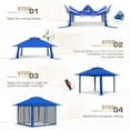 thumbnail image 5 of EAGLE PEAK 13 x 13 ft Pop-Up Gazebo Tent Instant w/ Mosquito Netting，Outdoor Gazebo Canopy Easy Set-up Folding Shelter (Blue), 5 of 10
