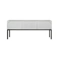 thumbnail image 4 of 72 Inch TV Media Entertainment Console, 2 Doors, White Wood, Black Iron, 4 of 5