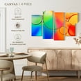 thumbnail image 4 of Elephant Stock Rainbow Oil In Water Wall Art - Horizontal Multi Panel Canvas - Living Room Wall Decor - Abstract Multi Panel - Blue And Orange Decor - 36" x 22", 4 of 4
