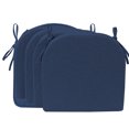 thumbnail image 6 of Set of 4 Indoor Dining Chair Cushions 17" x 16", U-Shape Non-Slip Seat Pads with Ties, High Density Foam for Kitchen, Dining Room & Office, Blue, 6 of 7