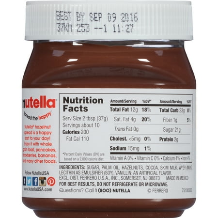 Nutella Nutrition Facts Per 100g – Nutrition Ftempo