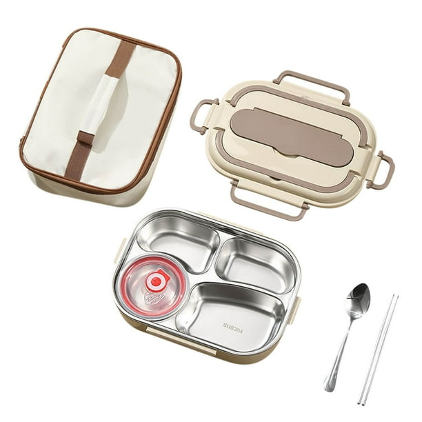 Pisexur Batería de cocina Lonchera portátil de acero inoxidable, lonchera aislante, lonchera para estudiantes, lonchera para exteriores para la cocina del hogar