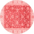 thumbnail image 1 of Ahgly Company Machine Washable Indoor Round Oriental Red Traditional Area Rugs, 7' Round, 1 of 4