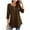 Brown, variant on Scyoekwg Women's 3/4 Sleeve Tops Button Round Neck Pleated Tshirt Tops for Women Trendy Solid Color Lightweight Loose Tshirt Dressy Casual Blouse Blouses (Red,S)