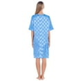 thumbnail image 6 of Women's Satin Nightgown Short Sleeve Sleepwear Plaid V Neck Sleep Shirt Silk Nighty Pajama, 6 of 8