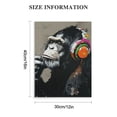 thumbnail image 2 of -Framed Animal Music Gorilla Canvas Printed Painting Modern Funny Thinking Monkey with Headphone Wall Art for Home Decor Ready to Hang 12 * 16 inches/16 * 20 inches, 2 of 5