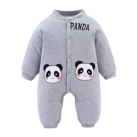 

MAWCLOS Newborn One Piece Onesies Loose Fall Romper Button Down Color Block Travel Overall Bodysuit Grey 59cm