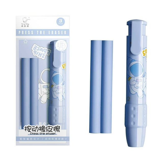 Press The Cute Cartoons Stationery Eraser Pen For Kindergarten Childrens Learning Supplies