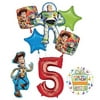 Mayflower Products Toy Story Party Supplies Woody, Buzz Lightyear and Friends 5th Birthday Balloon Bouquet Decorations