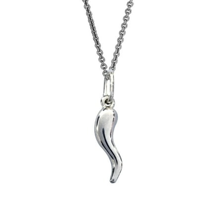 Sterling Silver Mini Italian Horn Cable Chain Necklace