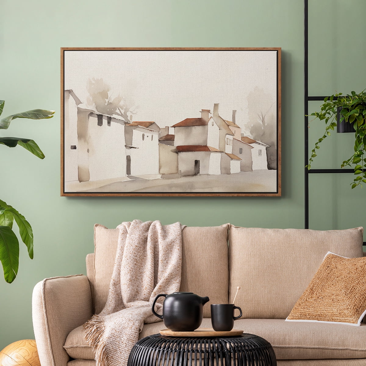 Vintage Landscape-XII By Wexford Home Framed in Walnut Wood Gallery Wrapped Canvas 17 in. x 25 in.