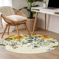 thumbnail image 5 of Round Area Rug-3ft Sunflower Green Eucalyptus Leaves Non Slip Washable Circle Carpet Soft Large Floor Rugs for Living Room Bedroom Nursery Office, 5 of 9