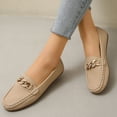thumbnail image 4 of CHICVOMEY Comfort Flats for Women Non-Slip Women Loafers with Gold Chain Soft Slip-On Flats Casual & Work for Loafers, 4 of 5