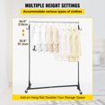 thumbnail image 4 of VEVOR Z Rack, Industrial Grade Z Base Garment Rack, Height Adjustable Rolling Z Garment Rack, Sturdy Steel Z Base Clothing Rack w/ Lockable Casters for Home Clothing Store Display Commercial Use Black, 4 of 9
