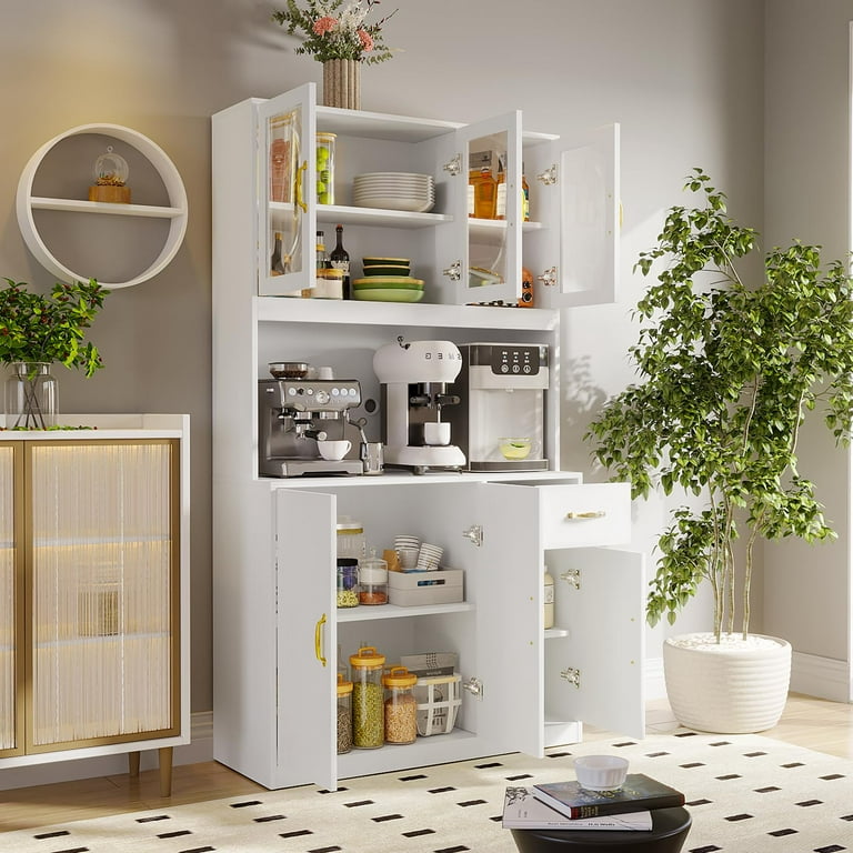 Freestanding Kitchen Pantry Cabinet with Buffet Cupboard, Storage