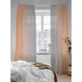 thumbnail image 3 of Sheer Curtains 108 inches Long, Ombre Abstract Gradient Coral Pink and Gray Light Filtering Sheer Window Curtains Rod Pocket Voile Drapes for Bedroom Living Room, 52"W x 108"L 2 Panels, 3 of 7