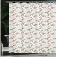 thumbnail image 4 of Ambesonne Fox Shower Curtain, Wild Forest Animals Polka Dots, 69"Wx84"L, Salmon Mint Green, 4 of 5