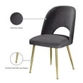 thumbnail image 2 of Meridian Furniture Logan Gray Velvet Dining Chair (Set of 2), 2 of 10