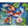 thumbnail image 2 of Baldwin, Marcia 23x20 White Modern Wood Framed Museum Art Print Titled - Happiness Koi Dance, 2 of 4