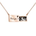 thumbnail image 1 of Qarigey Collar de acero inoxidable letras colgantes cadenas de clavícula decoración de cuello de moda decoraciones señoras joyería para regalo joyas Ropa, zapatos y accesorios Miscelánea Oro rosa Qarigey AP013894-03, 1 of 6