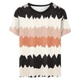 thumbnail image 3 of Tmtolofot Women's Workout Crop Tops Casual Short Sleeve Tunic Blouse Female Drop Shoulder Boxy T-Shirts Roll Hem Basic T-Shirt Loose For Women Yoga Running Tees,6_Multicolor，3X-Large, 3 of 3