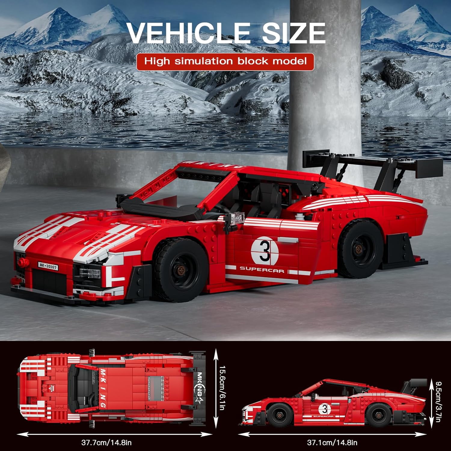 Car Toy Building Block, 10167 Collectible Speed Champion Cars Building Set, Sports Vehicle Model Build and Display Car for Adults and Aged 14+ (1717 Pieces)
