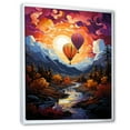 thumbnail image 2 of Designart "Orange Hot Air Ballon composition II" Hot Air Balloon Floater Framed Canvas Print, 2 of 7