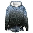 thumbnail image 4 of Plus Size Womens Sweatshirts Hooded Crewneck Long Sleeved Casual Printed Loose Sweatshirts Blue M, 4 of 4