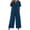 *Navy, variant on VBVC Women's 2 Piece V-Neck Drawstring Set,Ladies Sleeveless Top and Wide Leg Pants,Summer Dressy Outfit for Women,Gray,S-2XL