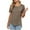 Khaki1, variant on Diufon Summer Blouses for Women 2025 Trendy Lace Short Sleeve Crewneck Tops Casual Business Blouse