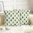 thumbnail image 2 of Christmas Tree Pillow Covers 16x16 Set of 2 Sage Green Xmas Farmhouse Print Outdoor Decorative Pillow Cases Winter Holiday Decorations Throw Cushion Case for Couch Sofa Bed, 2 of 6
