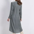 thumbnail image 4 of Hvyesh Women Velvet Midi Dress V Neck Long Sleeve Tshirt Dress Elegant Retro Formal Cocktail Evening Party Dress with Belt, 4 of 8