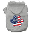 thumbnail image 2 of Mirage Pet Patriotic Paw Screen Print Pet Hoodies Grey M, 2 of 2