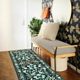 thumbnail image 4 of Washable Runner Rug, 2x6Ft Floral Rug Runners for Hallway, Non-Slip Area Rugs for Bedroom Living Room Office Entryway Kitchen, Black, 4 of 9