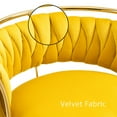 thumbnail image 5 of UIXE 360° Swivel Bar Stools Velvet Upholstered Adjustable Bar Chairs Set of 2 with Back & Footrest for Home and Kitchen, Yelloe, 5 of 6