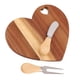 thumbnail image 1 of Plato Con Forma De Corazón, Tabla De Queso Y Tenedor Para Mantequilla, Juego De Cortador, Tabla De Pan De Charcutería De Madera, Plato Con Orificio Para Colgar Para Cocina, 1 of 7