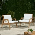 thumbnail image 6 of LuxenHome Outdoor Acacia Wood Armchairs with Cushions, Set of  2, 6 of 6