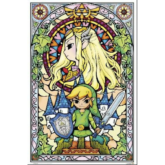 Zelda Window Stained Glass Window Laminated Poster (24 x 36)
