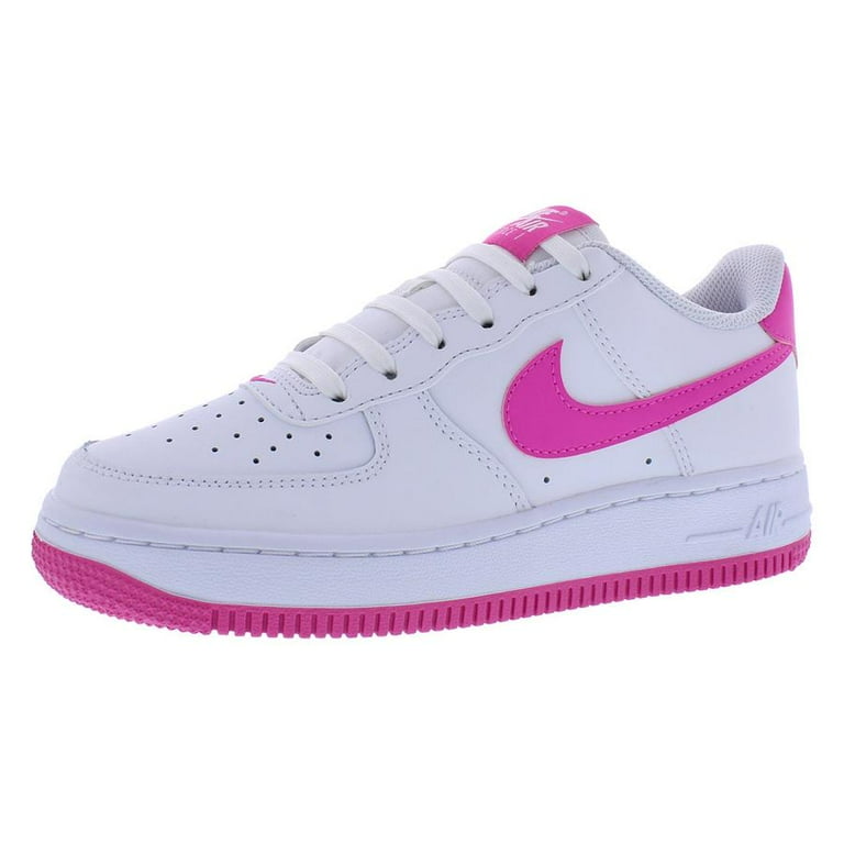 Nike Air Force 1 GS Boys Shoes Size 7, Color: White/Laser Fuchsia