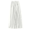 thumbnail image 4 of DPTALR George Women's Linen Summer Palazzo Pants,Casual Flowy Wide Leg,Drawstring High Waist Beach Trousers with Pockets,White,Size L, 4 of 9