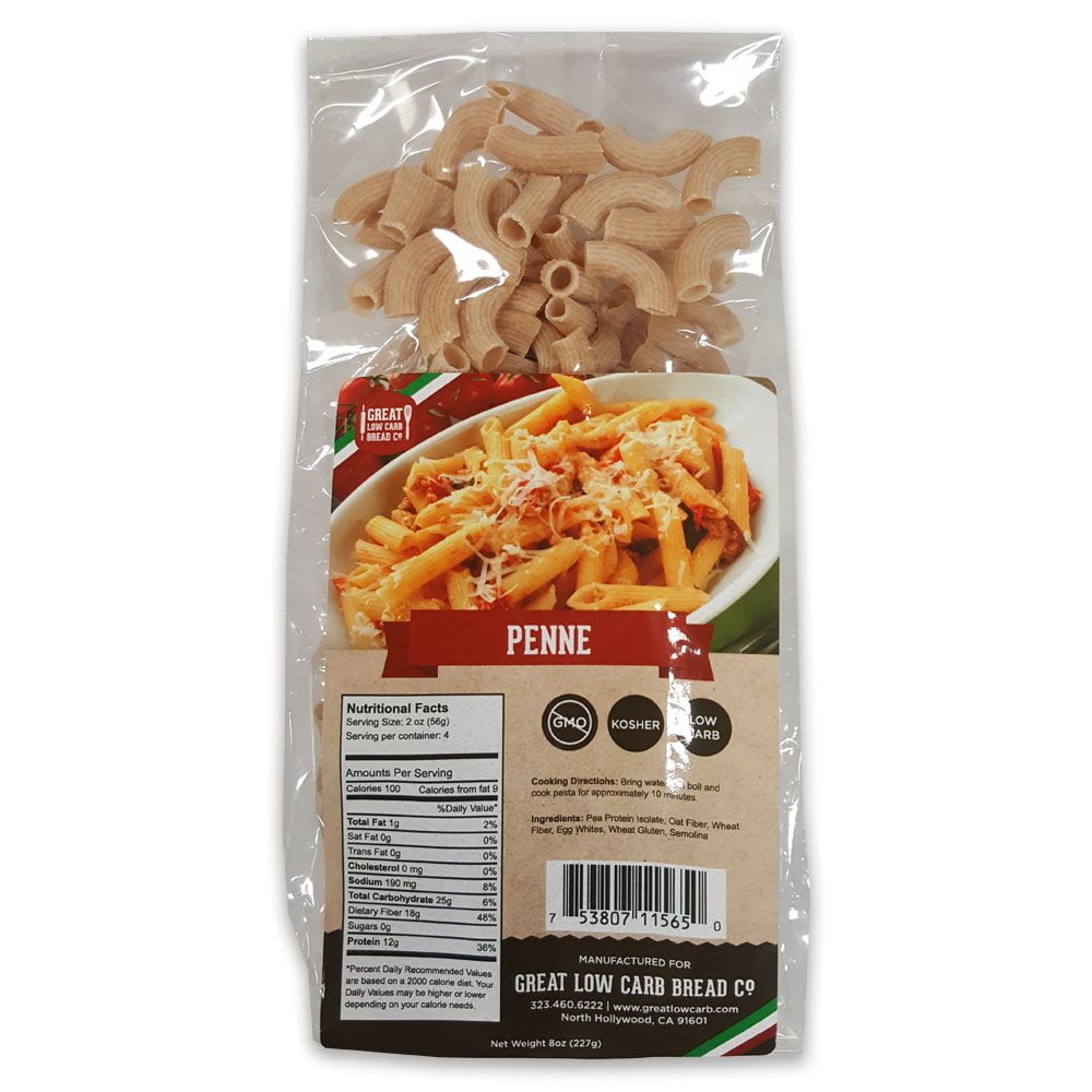 Great Low Carb Bread Company, Low Carb Pasta, Low Carb Penne, Elbow