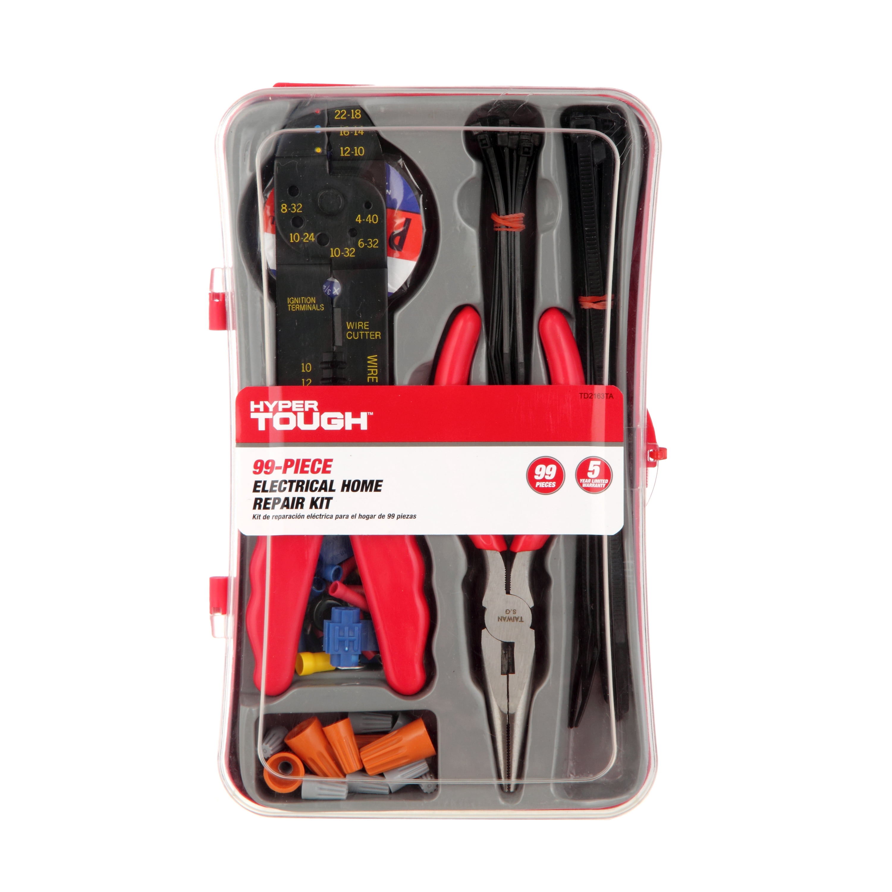 Hyper Tough 99-Pieces Electrical Repair Tool Set with Storage Case TD2163TA, Condition New