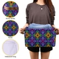 thumbnail image 3 of Yayeee 2 Pack Canvas Storage Basket with Handles for Shelves Fabric Bins Closet Organizer, Purple Stained Glass Pattern, 3 of 8