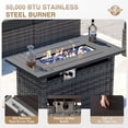 thumbnail image 6 of Aoxun 11 Piece Patio Furniture Set with 44” Fire Pit Table Wicker Rattan Outdoor Sectional Sofa Set with Coffee Table and 4” Thickened Cushions, Black (Waterproof Cover Included), 6 of 6